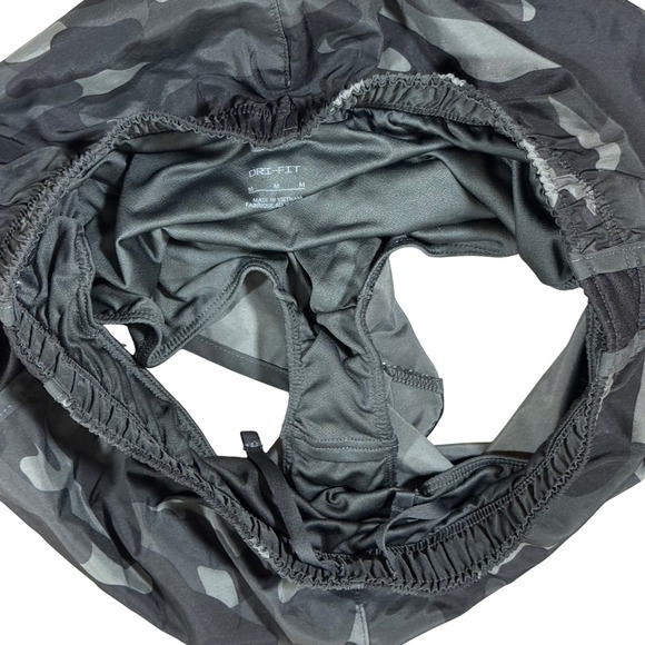 Nike Dri-FIT Tempo Running Shorts Women's Medium Camo Lined Athletic Black Gray - Picture 7 of 13
